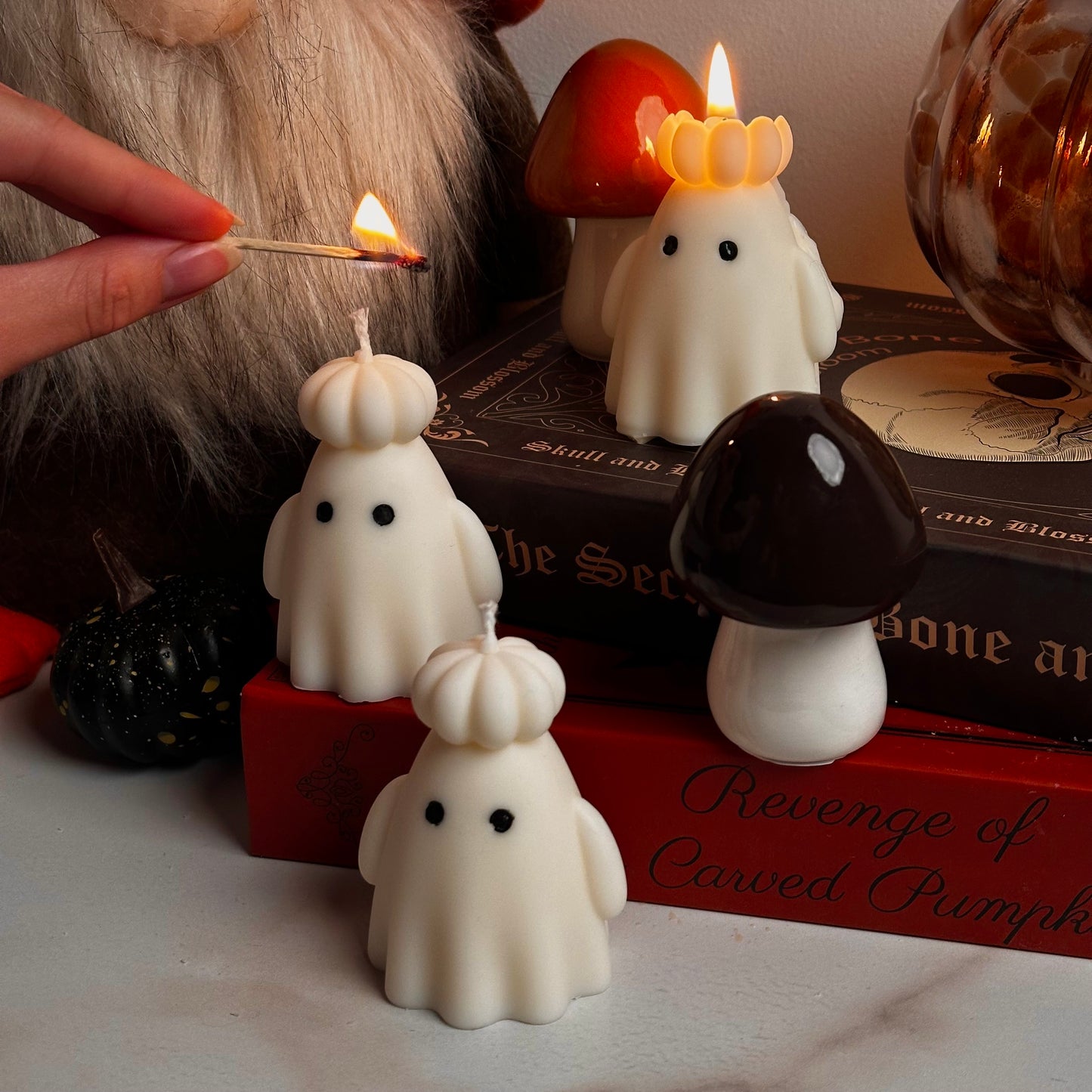 Vela Fantasma con Sombrero de Calabaza - VelaKandela