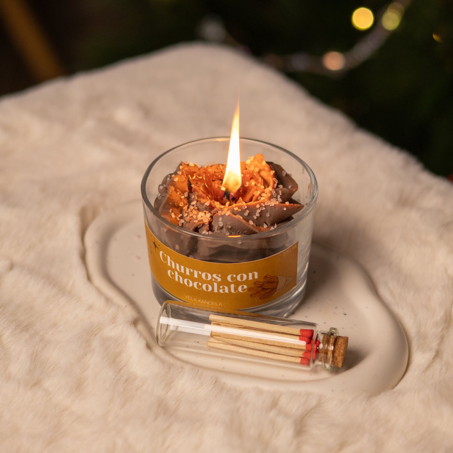 Vela Churros con Chocolate