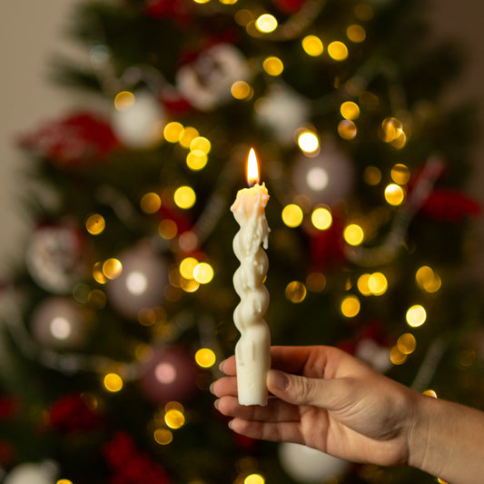 Vela Pilar Ondulada Navideña