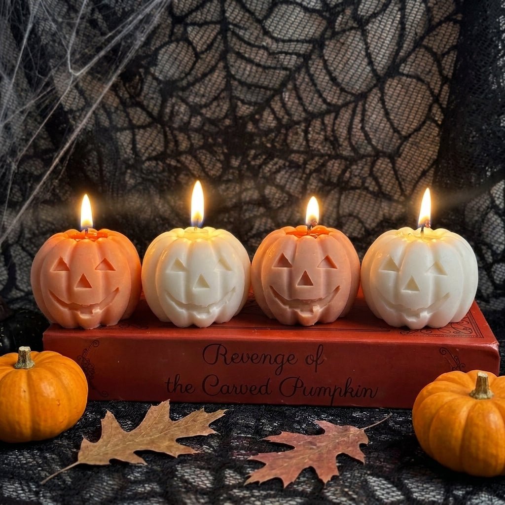 Vela decorativa de calabaza para Halloween y otoño