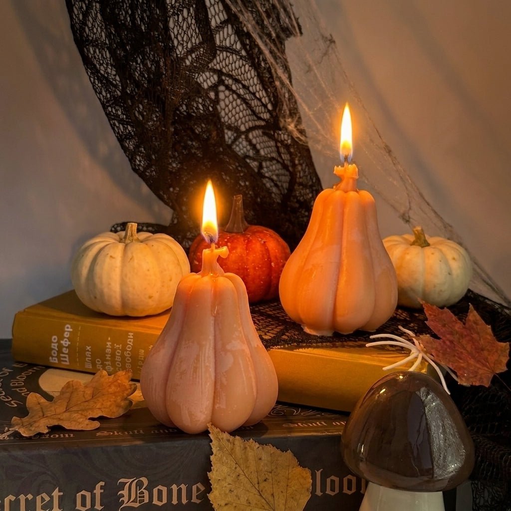Vela Calabaza Pera artesanal para decoración de otoño