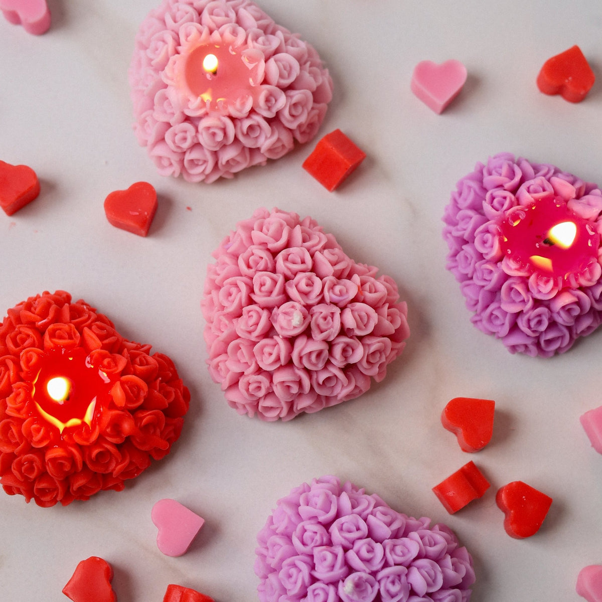 Vela Corazón de Rosas - VelaKandela