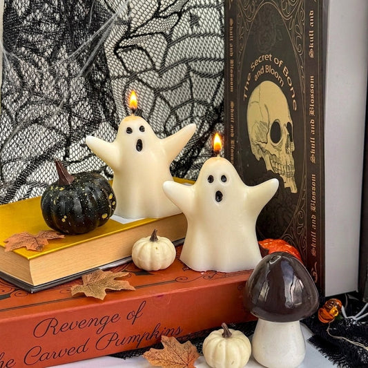 Vela Fantasma Asustado artesanal para decoración de Halloween