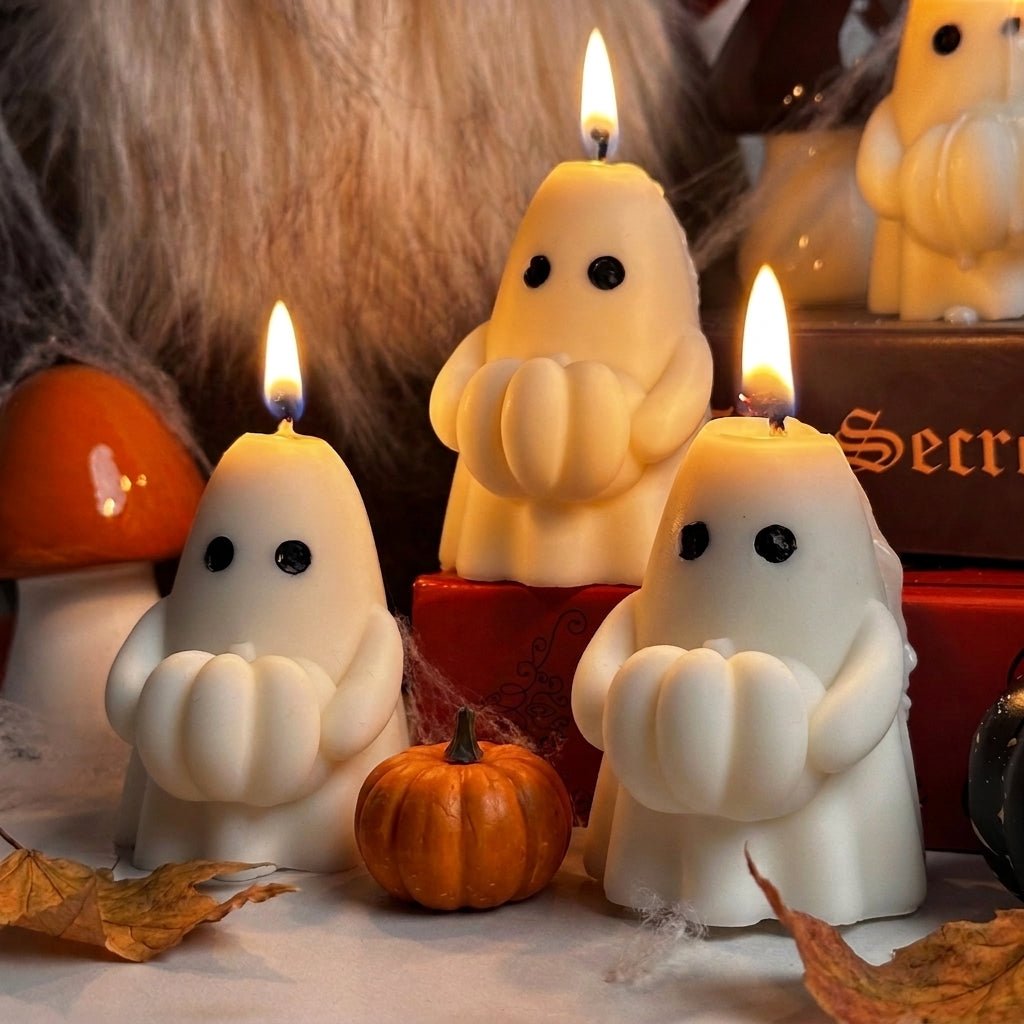 Vela Fantasma con Calabaza para decoración de Halloween