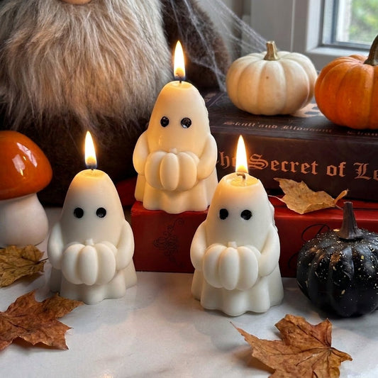 Vela Fantasma con Calabaza de soja para Halloween - Velakandela