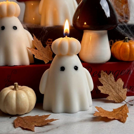 Vela Fantasma con Sombrero de Calabaza de soja para Halloween - Velakandela
