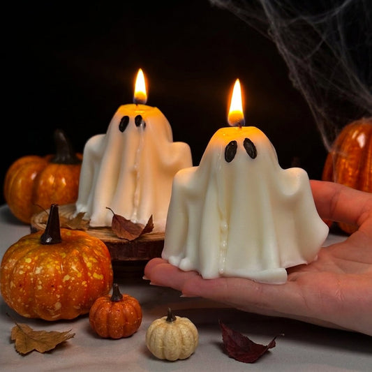 Vela Fantasma artesanal para decoración de Halloween