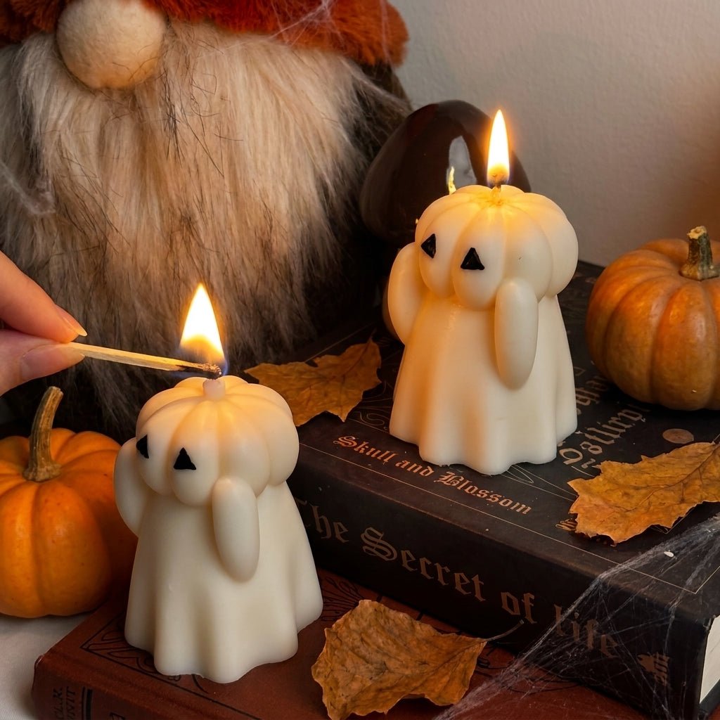 Vela decorativa Fantasma Jack-O’-Lantern de cera de soja