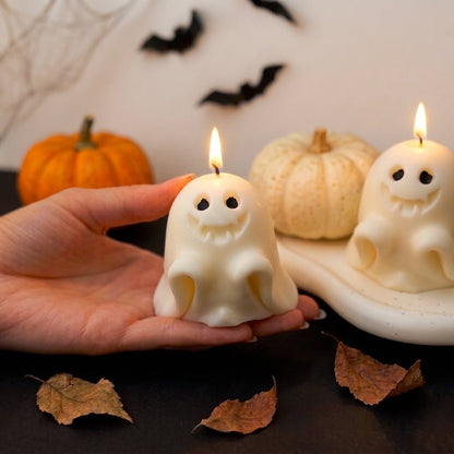 Vela Fantasma Monstruosa artesanal con decoración de Halloween