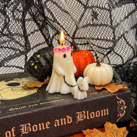 Vela Fantasma Paseando de soja para Halloween - Velakandela