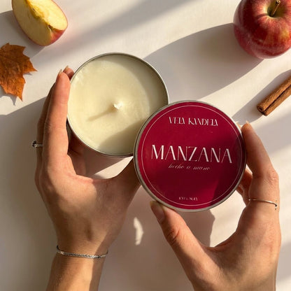 Vela aromática en lata Manzana Especiada de soja natural