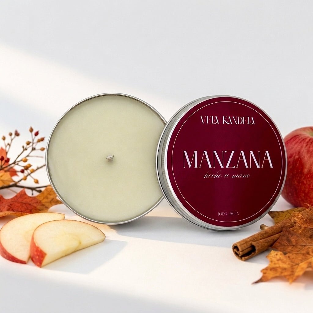 Vela en lata Manzana Especiada de soja natural - Velakandela