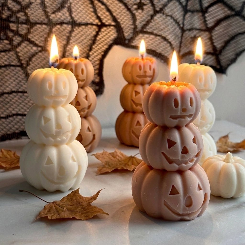 Velas Torre de Calabazas para decoración de otoño y Halloween