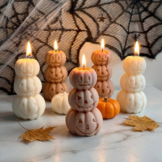 Velas Torre de Calabazas artesanales en varios colores