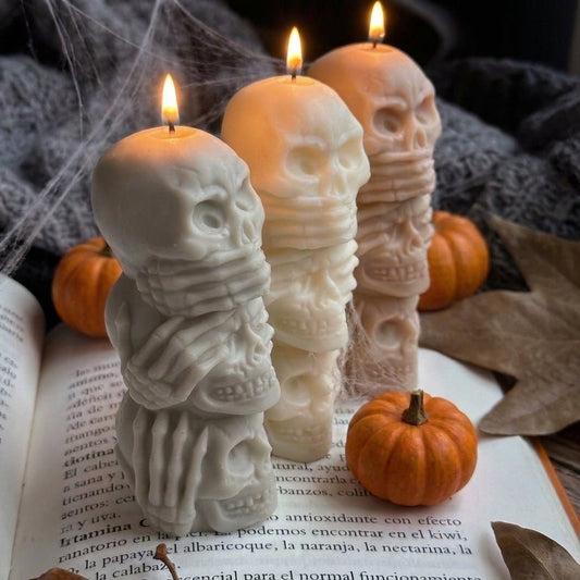 Vela Torre de Calaveras de soja para Halloween - Velakandela