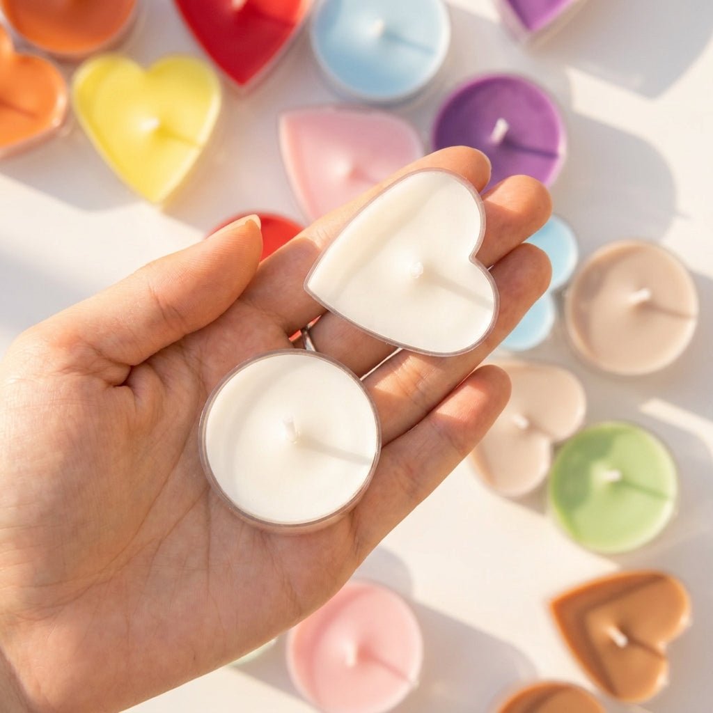 Velas de té en forma de corazón de cera de soja