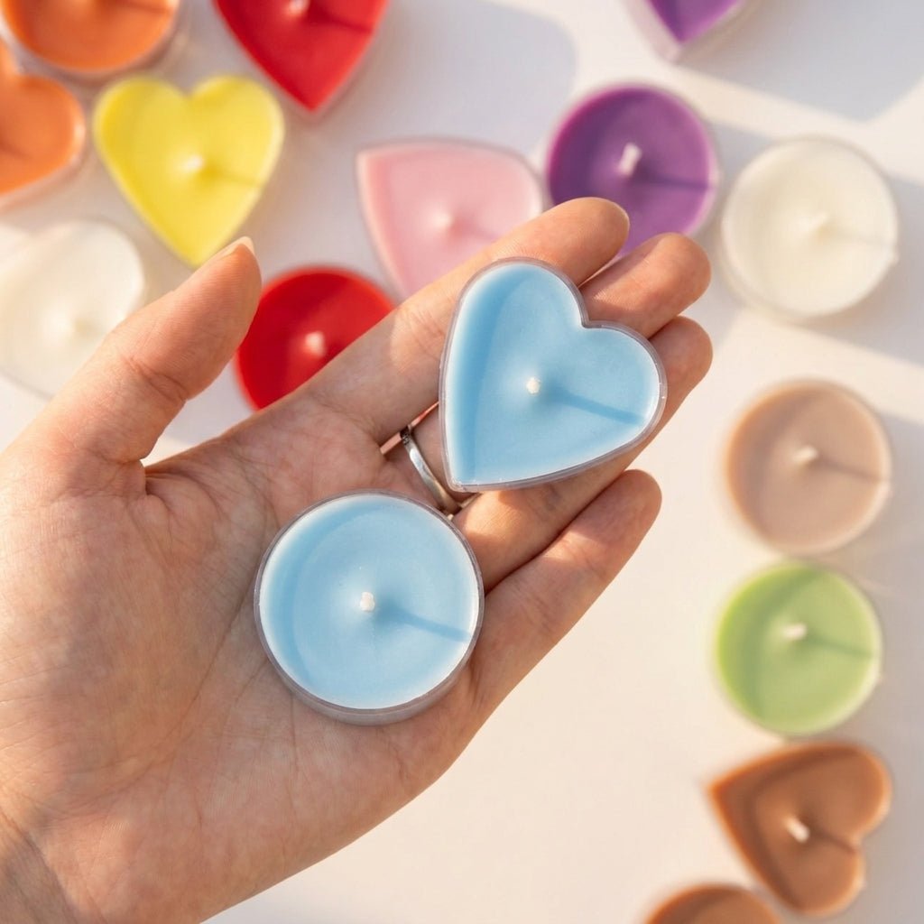 Velas de té corazón para quemadores de wax melts